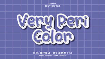 Very Peri in the color of the year 2022 editable text effect