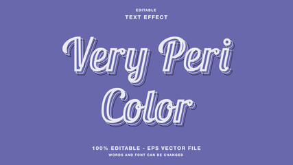 Very Peri in the color of the year 2022 editable text effect