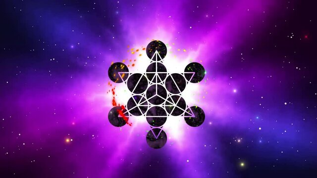 animation of Star metatron symbol with added particle effect