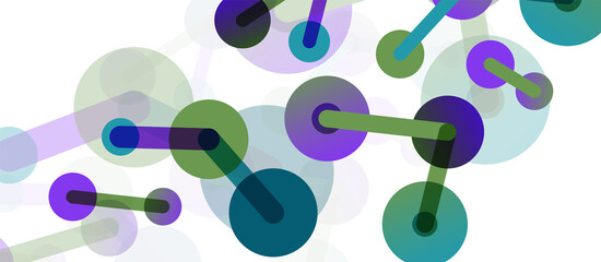 Abstract background. Round dots connected by lines. Trendy techno business template for wallpaper, banner, background or landing