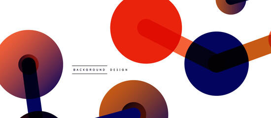 Abstract background. Round dots connected by lines. Trendy techno business template for wallpaper, banner, background or landing