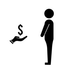Business profit  Dollar sign in hand  icon.