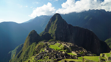 landscape machu picchu with mountains