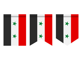 Syria flag or pennant isolated on white background. Pennant flag icon.
