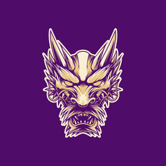 Fototapeta premium Dragon Japanese Vector Illustration