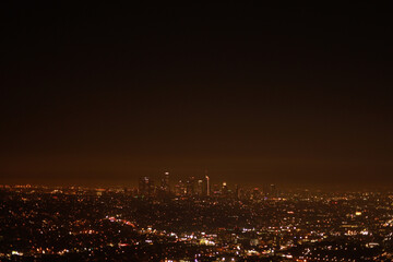 View of the city of Los Angeles at night