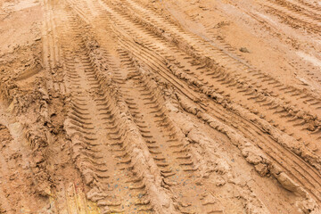 Tire tracks on the ground