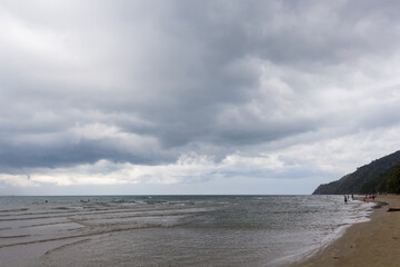 Rain cloud in the horizon of sea at koh chang, Trat, Thailand