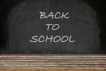 Blackboard and text chalk Back to school.