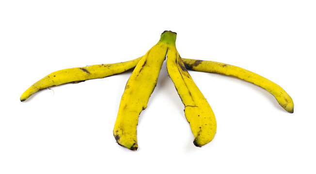 banana skin isolated on white background