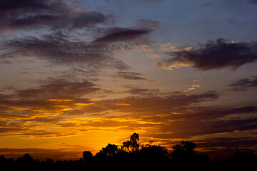 Colorful of sunset, natural background