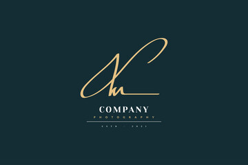 Initial K and R Logo Design in Vintage Handwriting Style. KR Signature Logo or Symbol for Business Identity