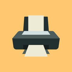 Printer Cartoon Flat Vector Illustration