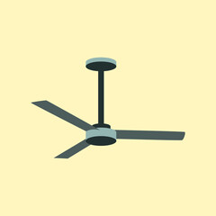 Ceiling Fan Cartoon Flat Vector Illustration