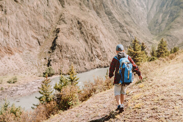 Obraz premium hiker in the mountains