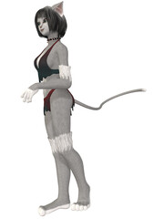 3d illustration of an fantasy cat figure
