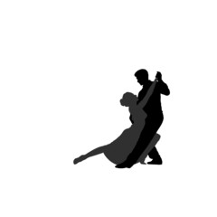 tango dancers silhouette