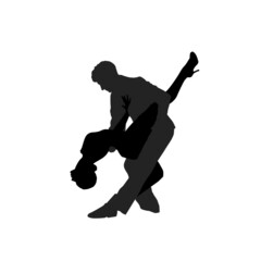 Fototapeta na wymiar tango dancers silhouette