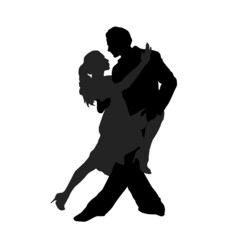 tango dancers silhouette