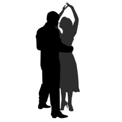 tango dancers silhouette