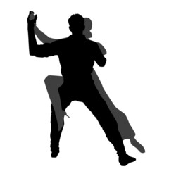 tango dancers silhouette