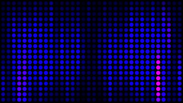 4K 3d rendering Abstract digital technology blue pink dots grid line distort mosaic tile pattern loop motion.Twinkling small blinking shining squared with flicker electrical line.Hi-tech futuristic ba