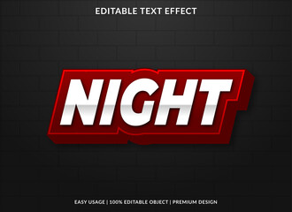 night text effect template design with bold and abstract style use for business logo and brand