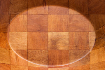The wooden bowl bottom texture looks like a checkerboard. Wood weaved pattern