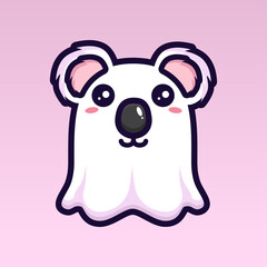 cute koala ghost character design