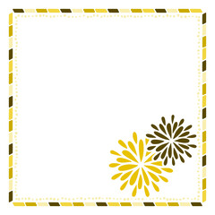 Chrysanthemum flower frame illustration (white background, vector, cutout)