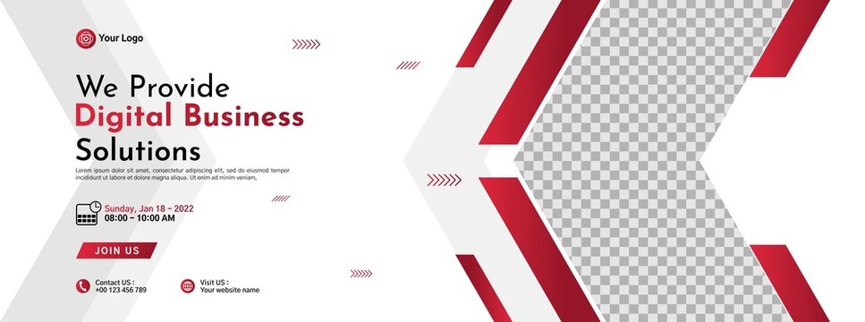 Business conference banner template design for webinar, marketing, online class program, etc