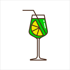 Vector icon of cocktail glass. Vector illustration.