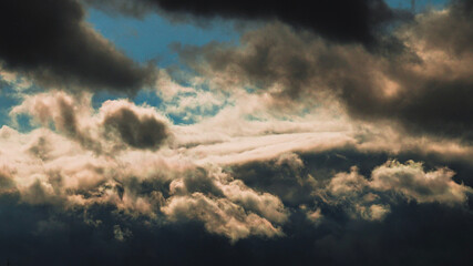 feathery clouds
