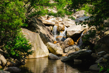 waterfall in the mountains