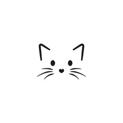 Simple cat face drawing. 