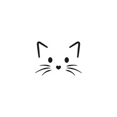 Simple cat face drawing. 