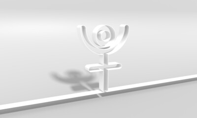 Zodiac and astrology symbol of the Pluto planet. 3D Render
