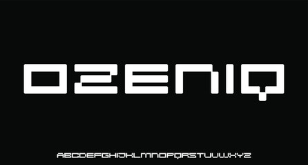bold 8bit pixel futuristic modern geometric font	
