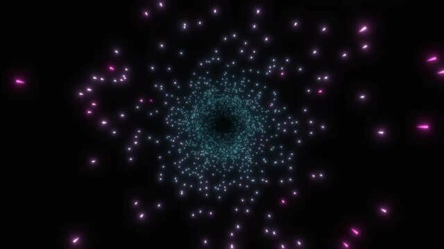 Hyperspace jump through the stars to a distant space. 3D rendering.