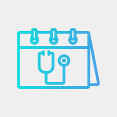 Medical icon vector illustration in gradient style about calendar and date, use for website mobile app presentation