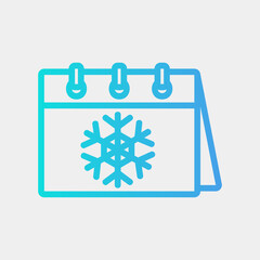 Winter icon vector illustration in gradient style about calendar and date, use for website mobile app presentation