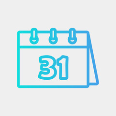 Last day icon vector illustration in gradient style about calendar and date, use for website mobile app presentation