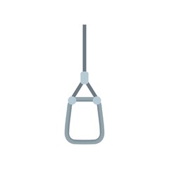 Industrial climber metal carabine icon flat isolated vector