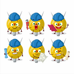 architect term stationery cute mascot character with pliers