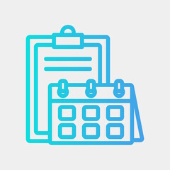 List schedule icon vector illustration in gradient style about calendar and date, use for website mobile app presentation