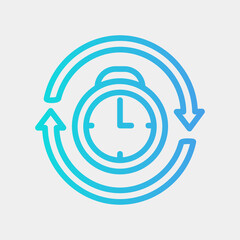 Reschedule icon vector illustration in gradient style about calendar and date, use for website mobile app presentation
