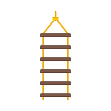 Industrial climber rope ladder icon flat isolated vector