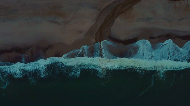 Waves hitting the shore in Vorup&oslash;r, Denmark.