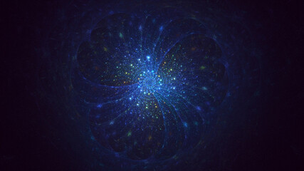 3D rendering abstract multicolor fractal light background