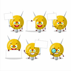 Fototapeta premium Term stationery cartoon character bring information board